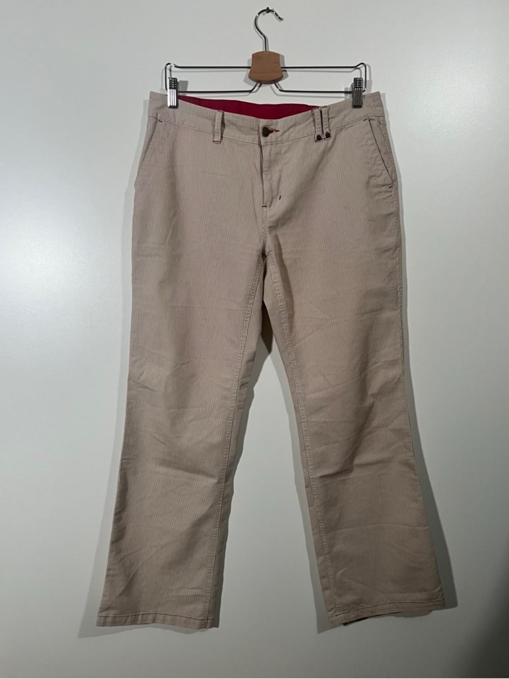 Kavu Pants 100% Cotton Boot cut Pants with Pinstripes Size 10 Women’s